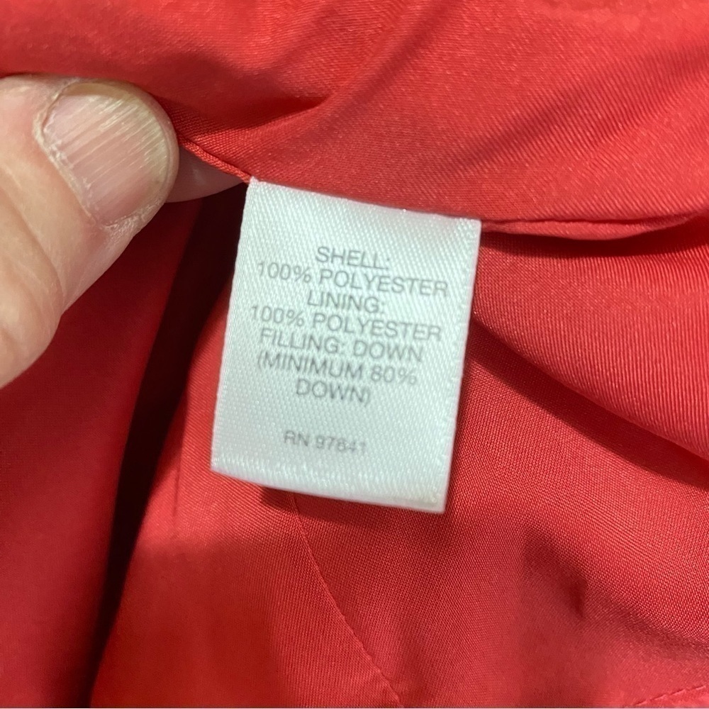 J. Jill Down Puffer coat in Carmine Red. Snap front closure Size Small - Picture 9 of 14